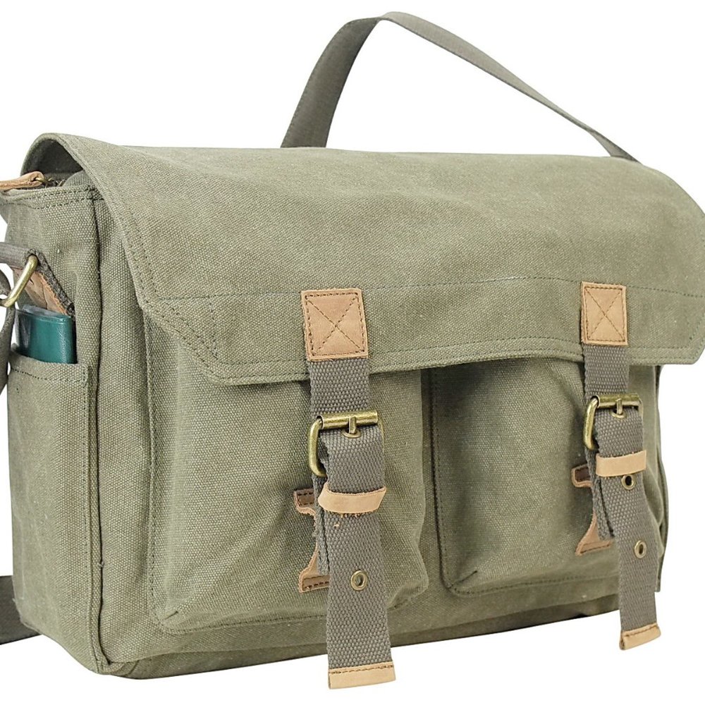 Cotton Washed Canvas Messenger Bag C51LG